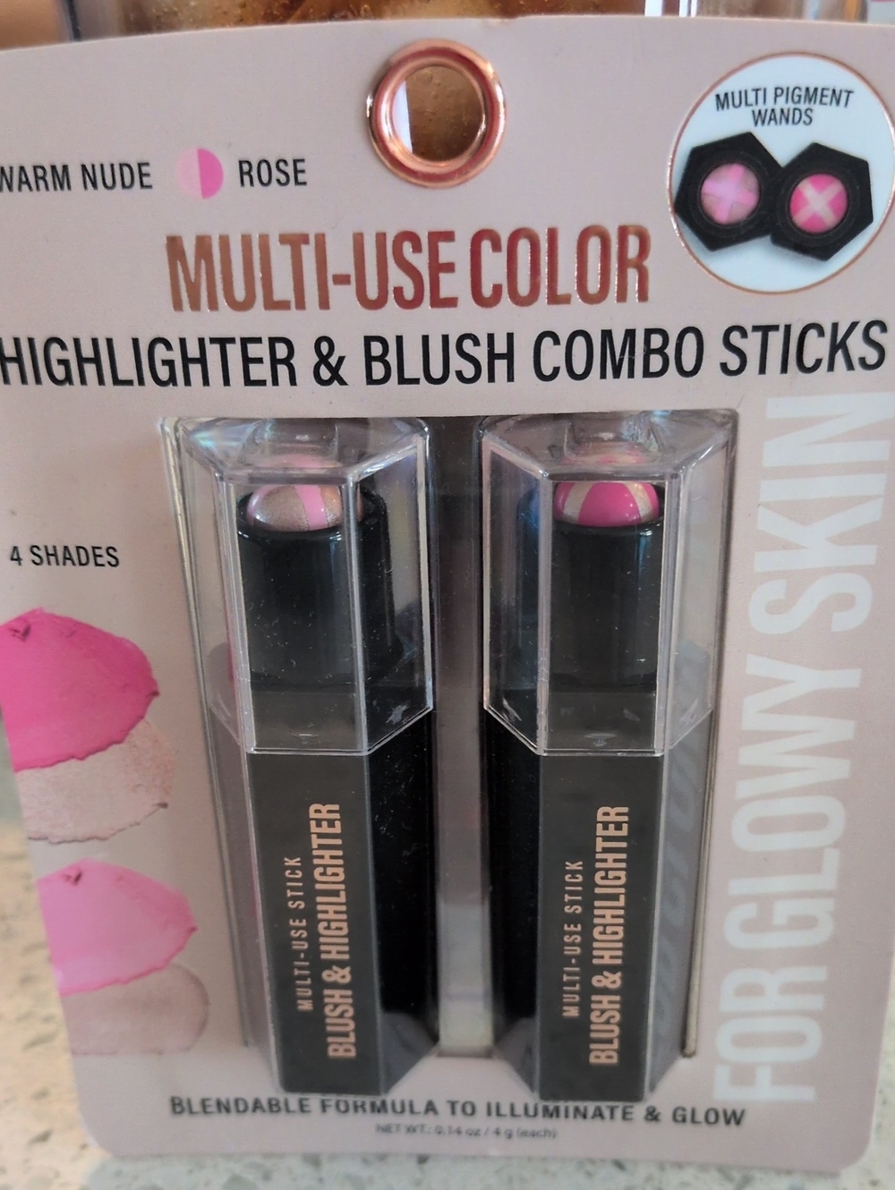 Multi-Use Color Blush & Highlighter Combo Sticks — Rose